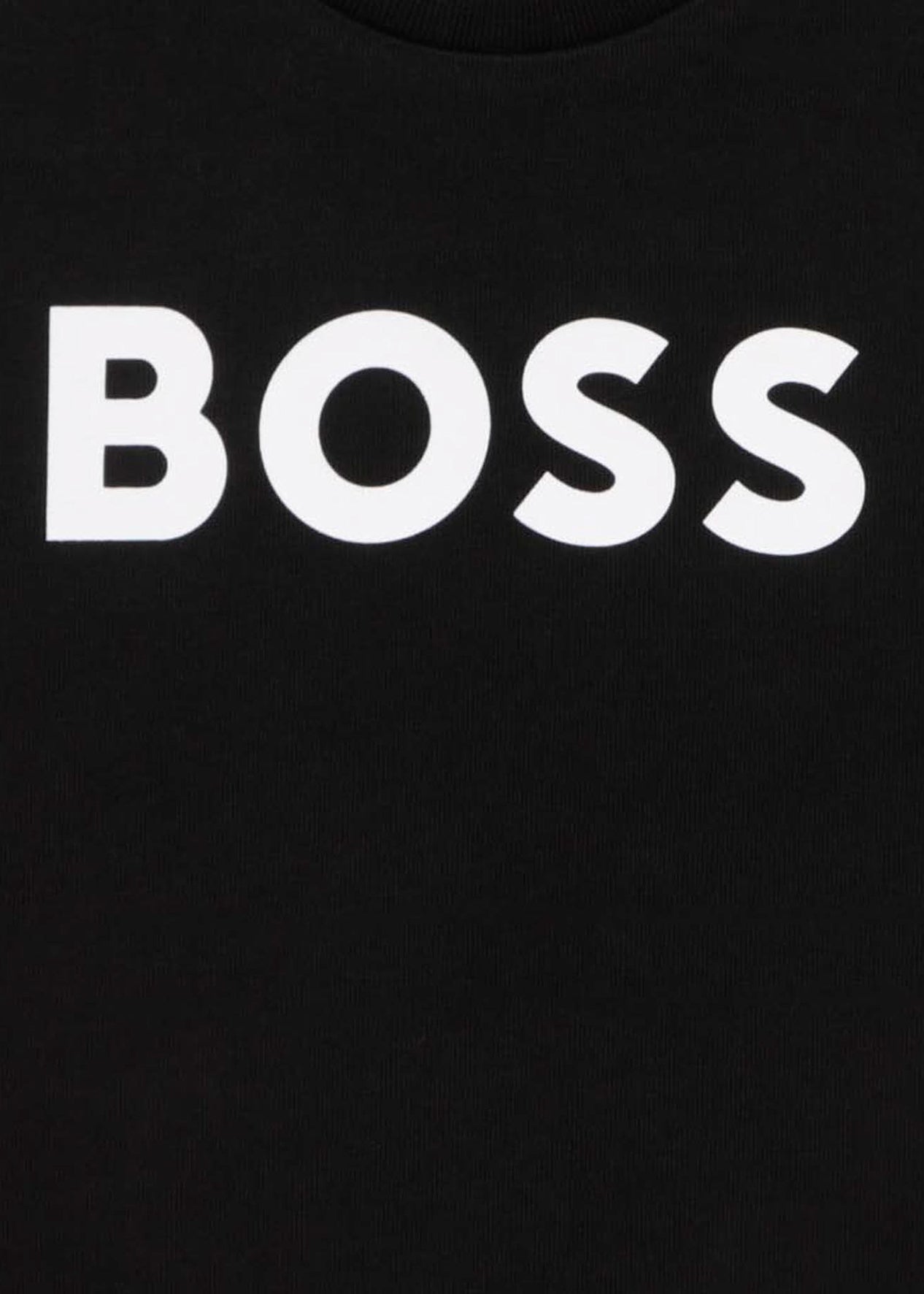 Boss Kids T-Shirt Nera con Stampa Logo Boss per Neonati