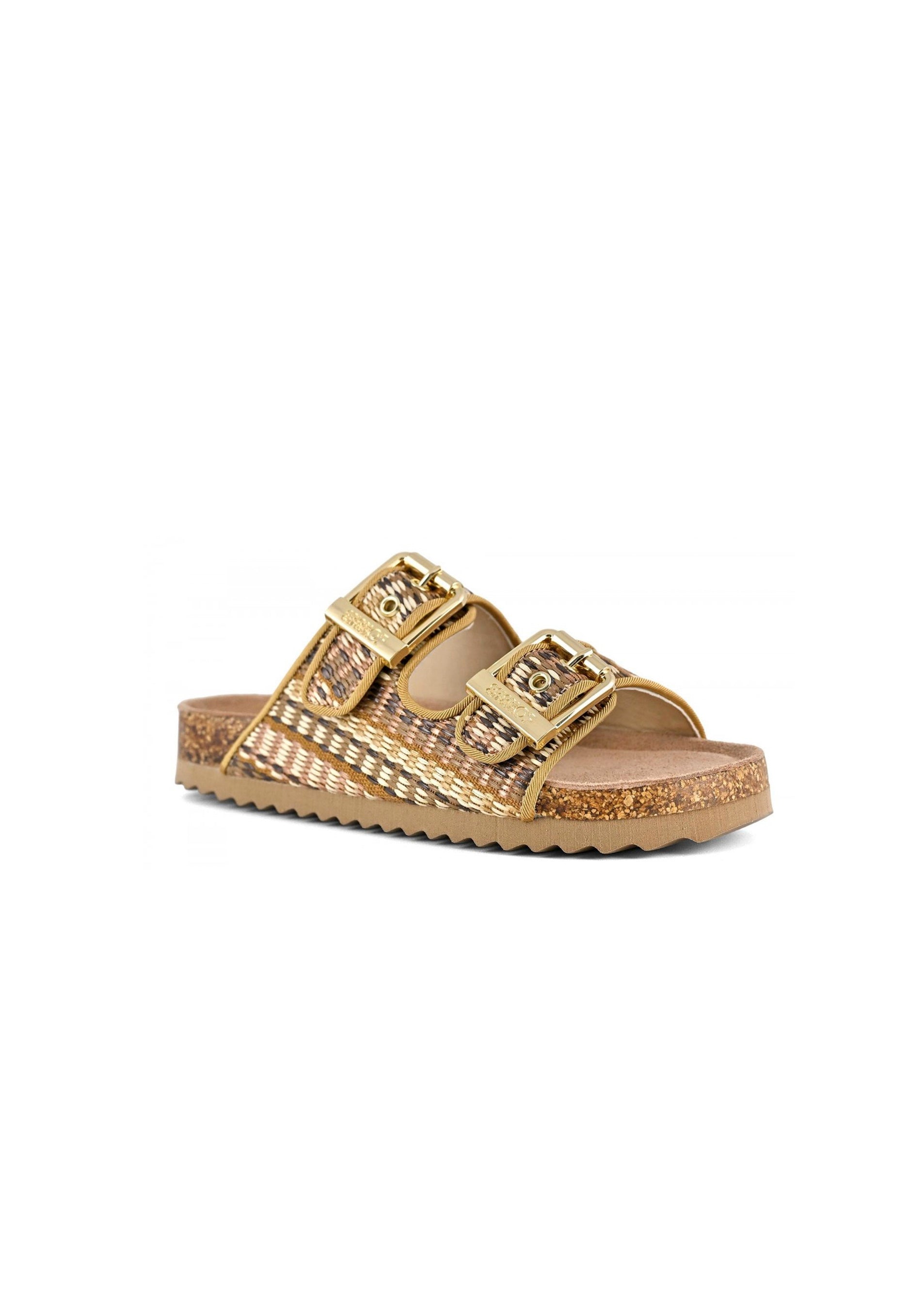 Colors of California Sandalo Doppia Fascia Natural con Strass per Bambine