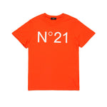 N°21 Kids T-shirt Arancione con Stampa