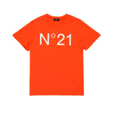 N°21 Kids T-shirt Arancione con Stampa