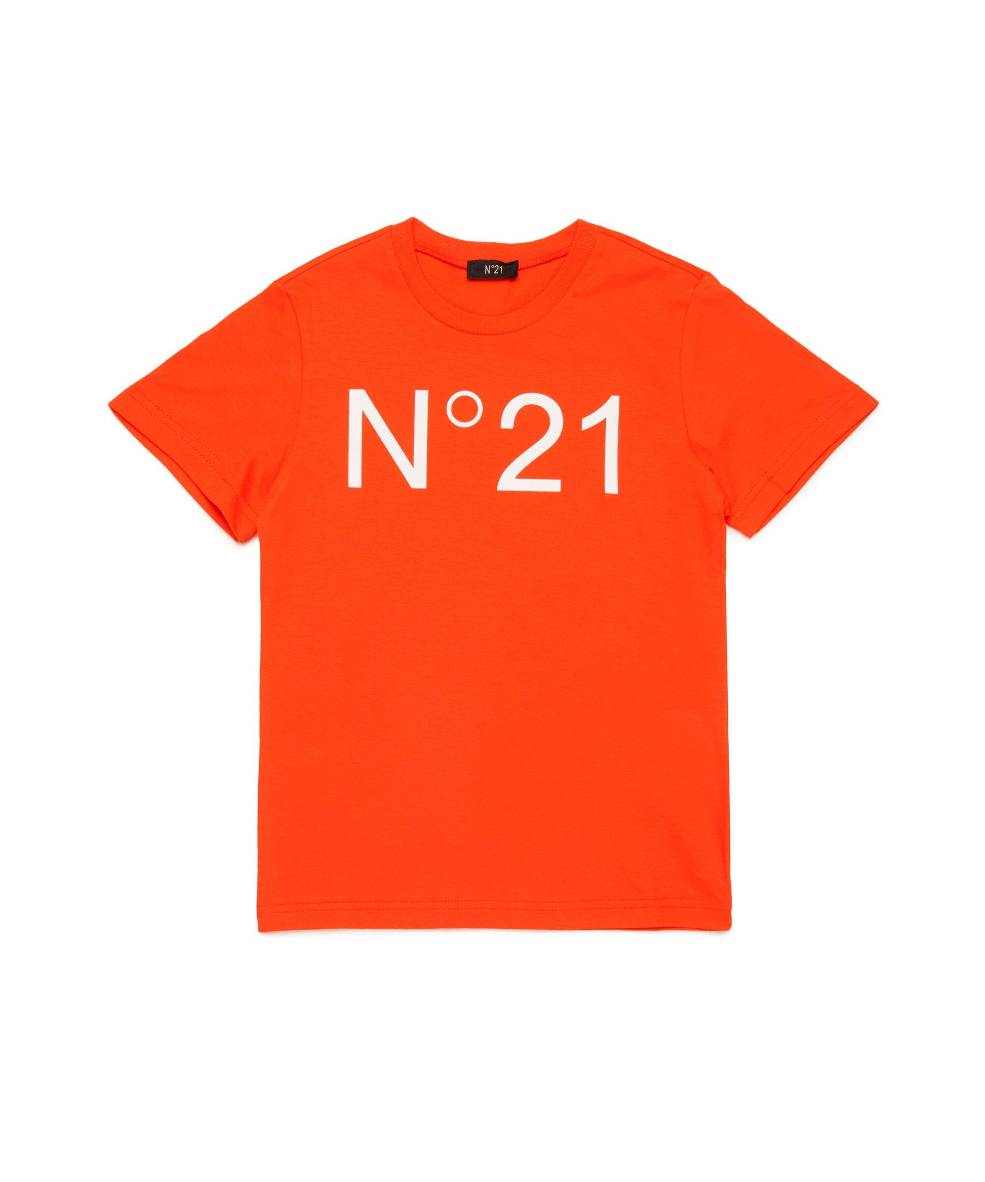N°21 Kids T-shirt Arancione con Stampa