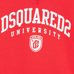 Dsquared2 Kids Felpa Rossa con Cappuccio con Stampa Logo per Bambini (dettaglio)