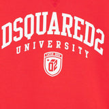 Dsquared2 Kids Felpa Rossa con Cappuccio con Stampa Logo per Bambini (dettaglio)
