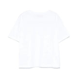 Dondup Kids T-Shirt Bianca Crop con Logo per Bambine
