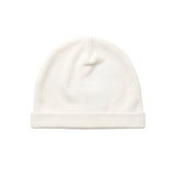 Elisabetta Franchi La Mia Bambina Cappellino Panna in Cotone con Piuma e Logo Ricamati Oro per Neonate