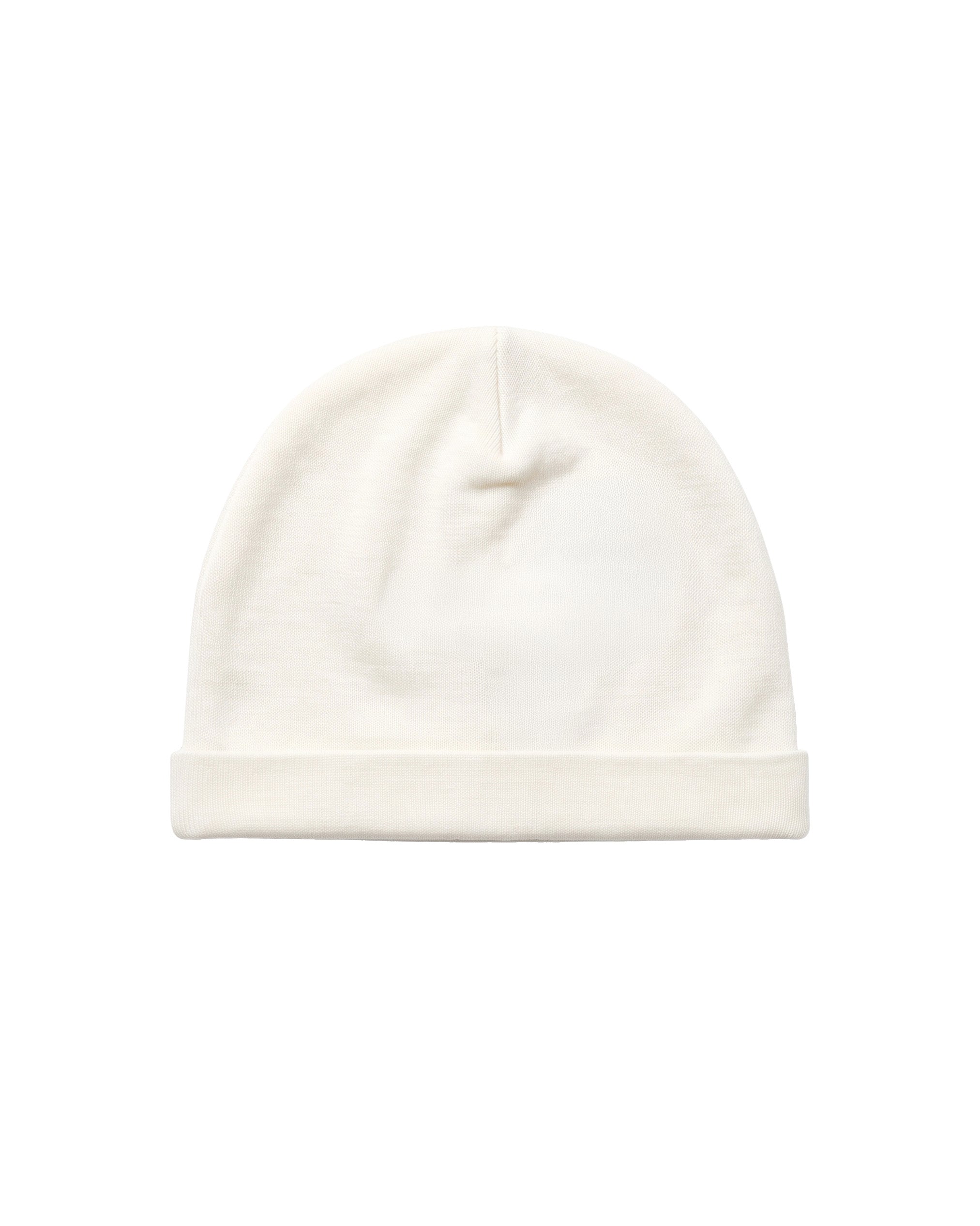 Elisabetta Franchi La Mia Bambina Cappellino Panna in Cotone con Piuma e Logo Ricamati Oro per Neonate