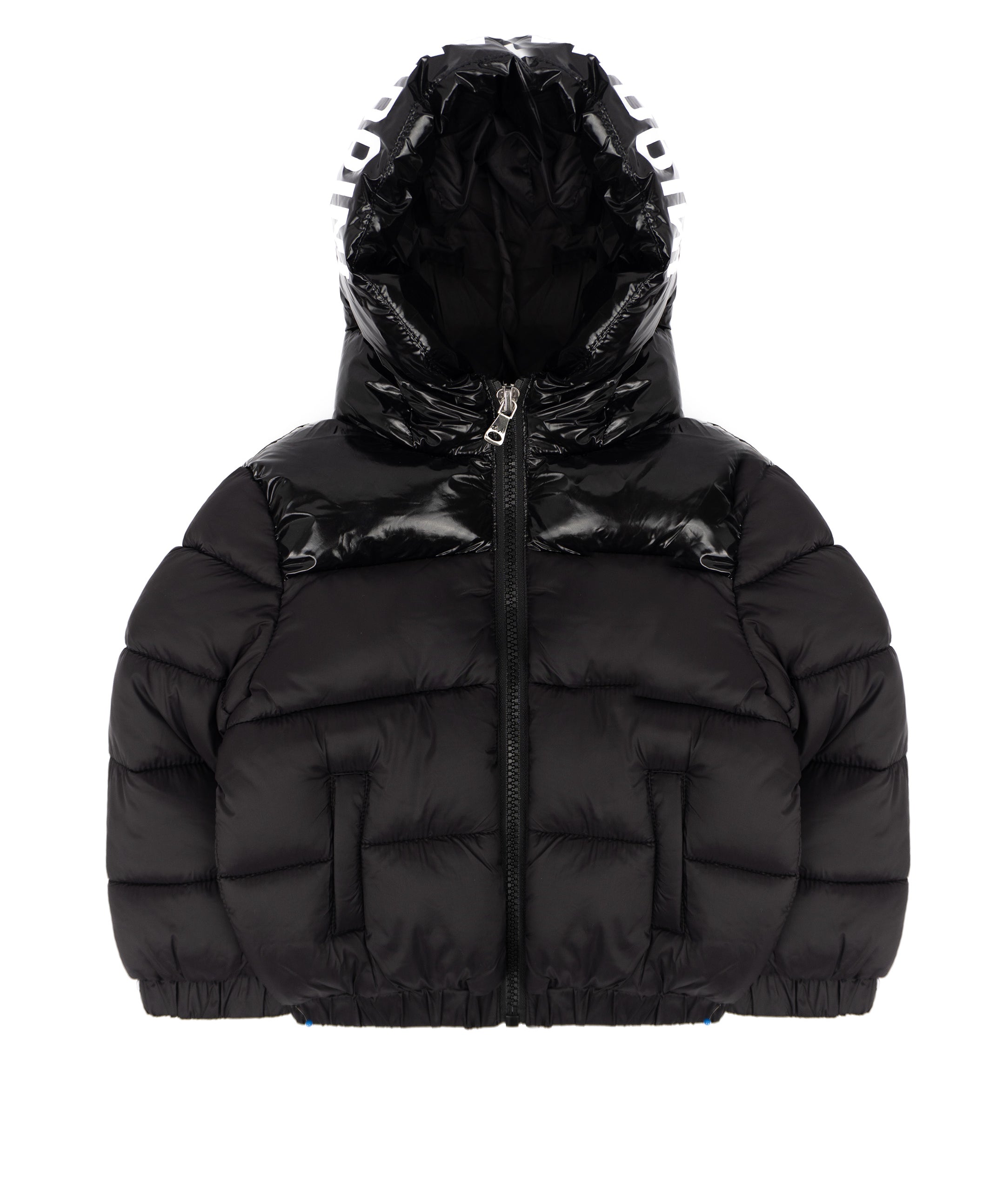 Alessandrini Kids Giubbino Puffer con Stampa Logo su Cappuccio Lucido per Neonati