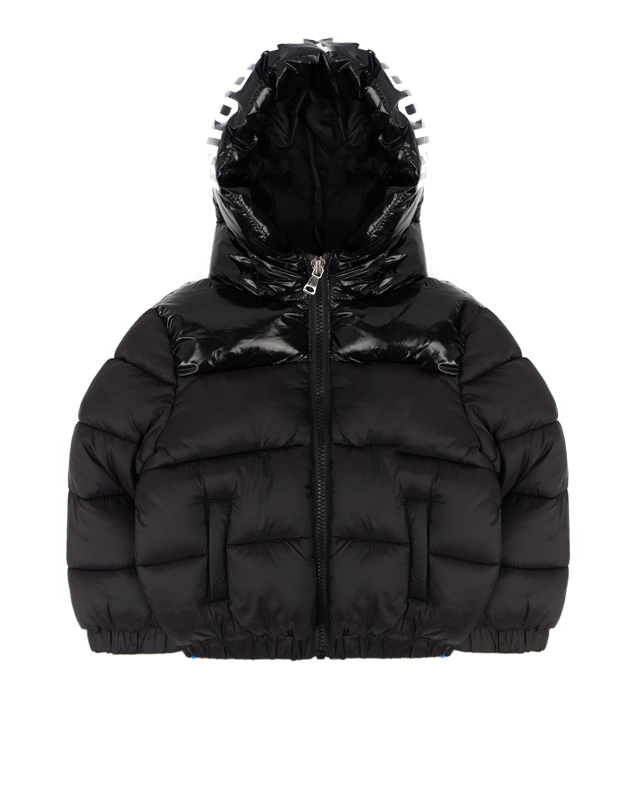 Alessandrini Kids Giubbino Puffer con Stampa Logo su Cappuccio Lucido per Neonati