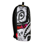 Sprayground Kids Zaino Think On It Nero e Rosa Fuxia con Stampa Shark Mouth e Logo Graffiti
