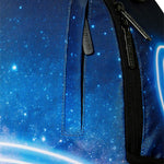 Sprayground Kids Zaino Thin On It Unisex Blu con Stampa Galassia e Shark Mouth Neon