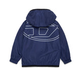 Diesel Kids Giubbino Blu Antivento con Macro Oval D