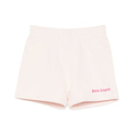 Palm Angels Kids Short Sabbia con Logo Fucsia per Neonate