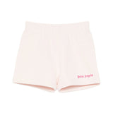 Palm Angels Kids Short Sabbia con Logo Fucsia per Neonate