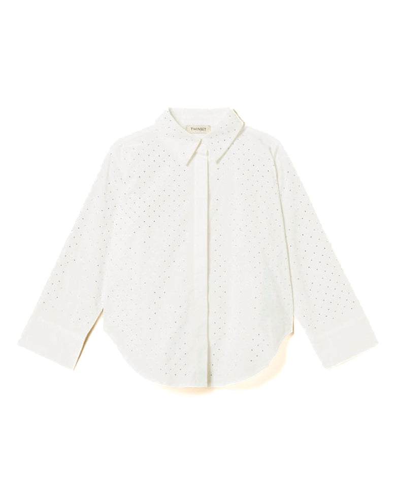 Twinset Kids Camicia con Motivo a Pois per Bambine