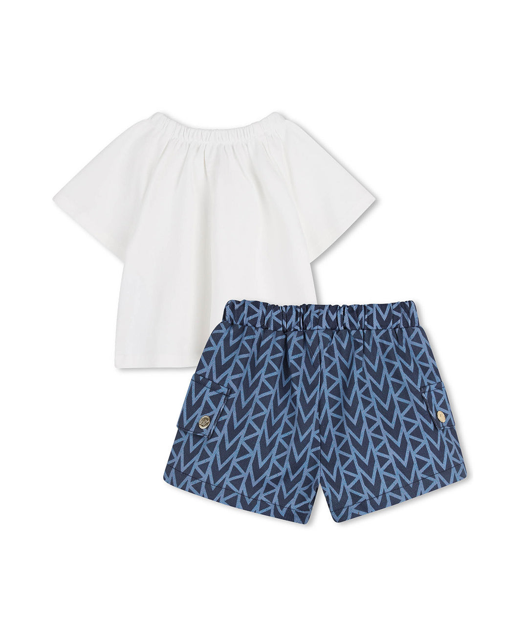 Michael Kors Kids Completo Bianco e Denim per Neonate