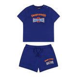Dsquared2 Kids T-shirt Bluette con Shorts per Neonati