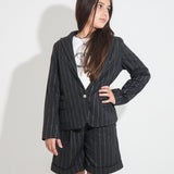 Vicolo Kids Grey Pinstripe Blazer Jacket for Girls