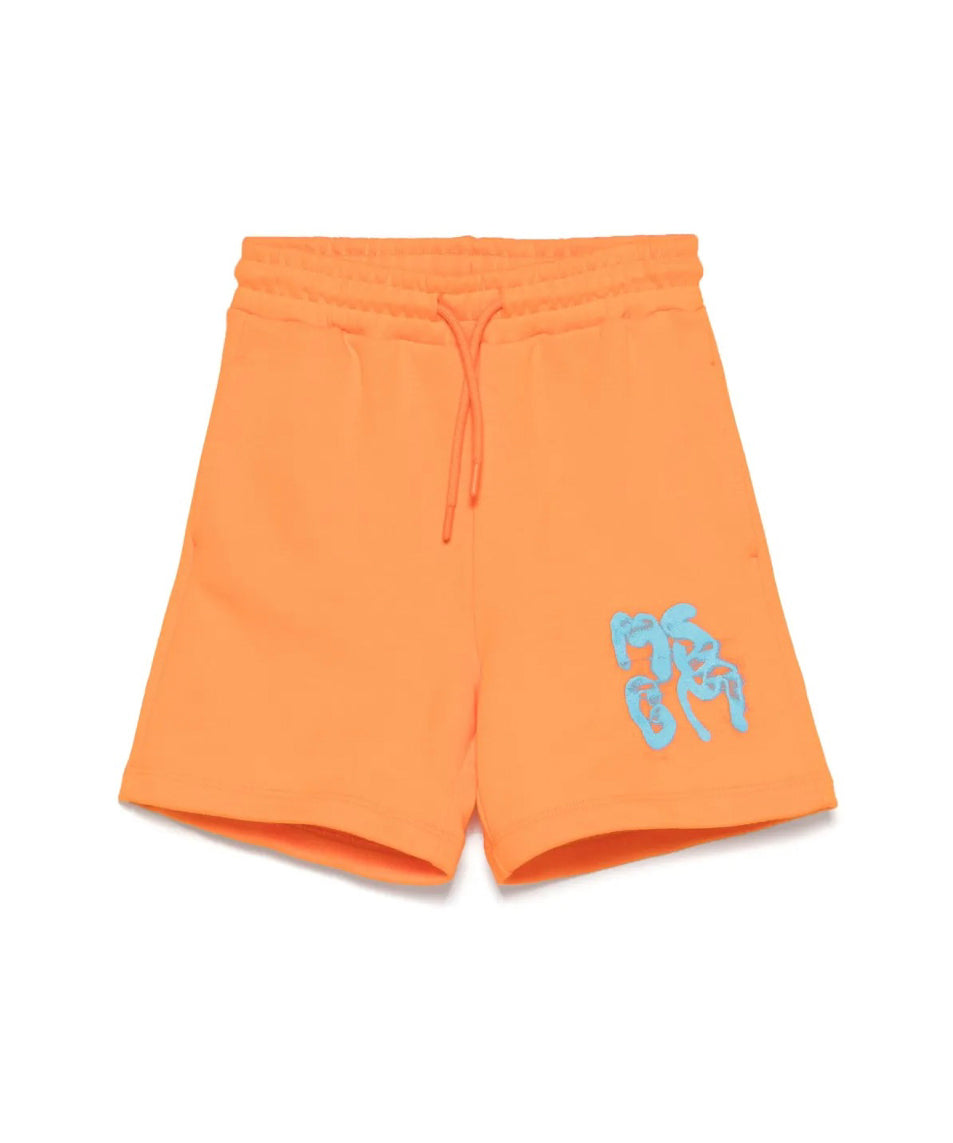 MSGM Kids Bermuda Arancione con Logo per Bambini
