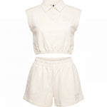 Pinko Kids Completo Maglia Crop e Short Pristine per Bambine