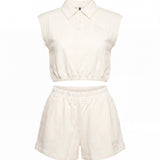 Pinko Kids Completo Maglia Crop e Short Pristine per Bambine