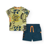 Tuc Tuc Green T-shirt with Blue Shorts for Newborns