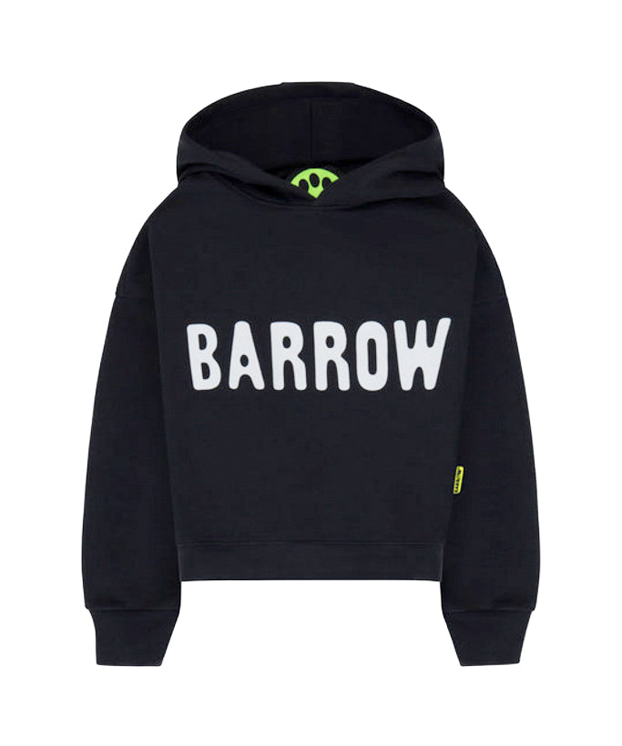 Barrow Kids Felpa con Cappuccio Piombo con Stampa