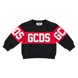 Gcds Kids Felpa Nero con Banda Logata Rosso Unisex