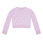 Pinko Kids Cardigan con Logo All-over Lilla