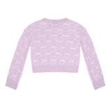 Pinko Kids Cardigan con Logo All-over Lilla