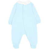 Moschino Kids Set Nascita Celeste con Tutina, Cappellino e Bavaglino con Stampa Teddy Bear Unisex