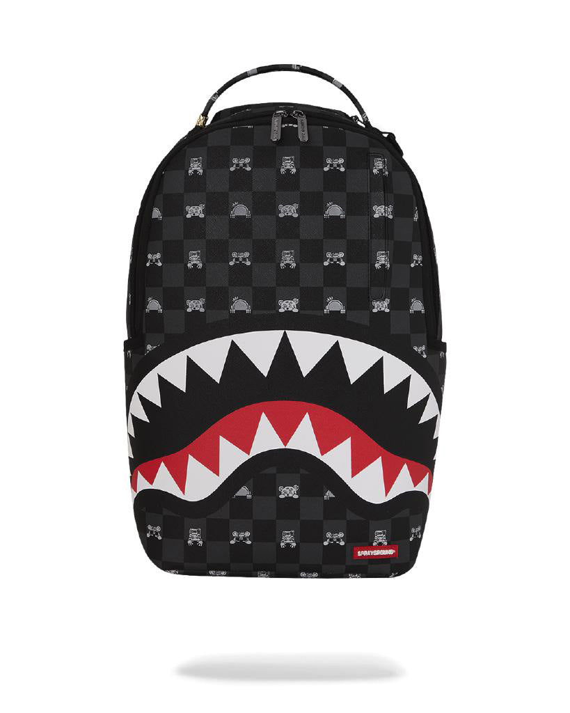 Sprayground Kids Zaino Nero Fantasia Multicolor con Logo Unisex