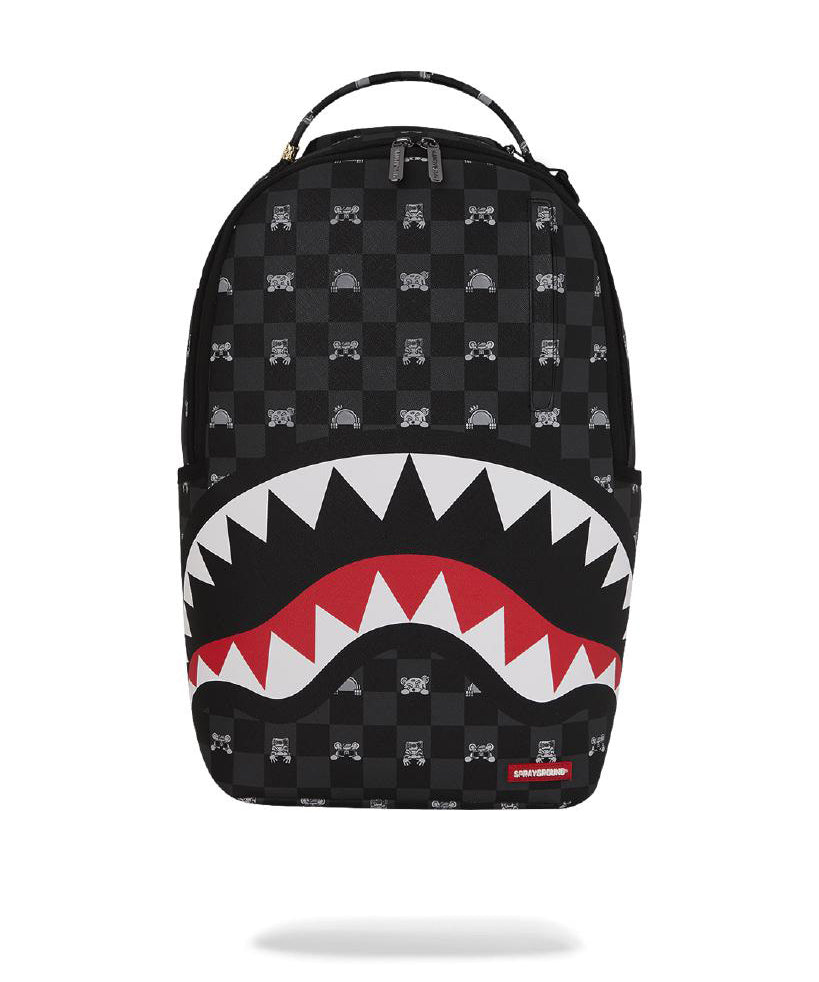 Sprayground Kids Zaino Nero Fantasia Multicolor con Logo Unisex