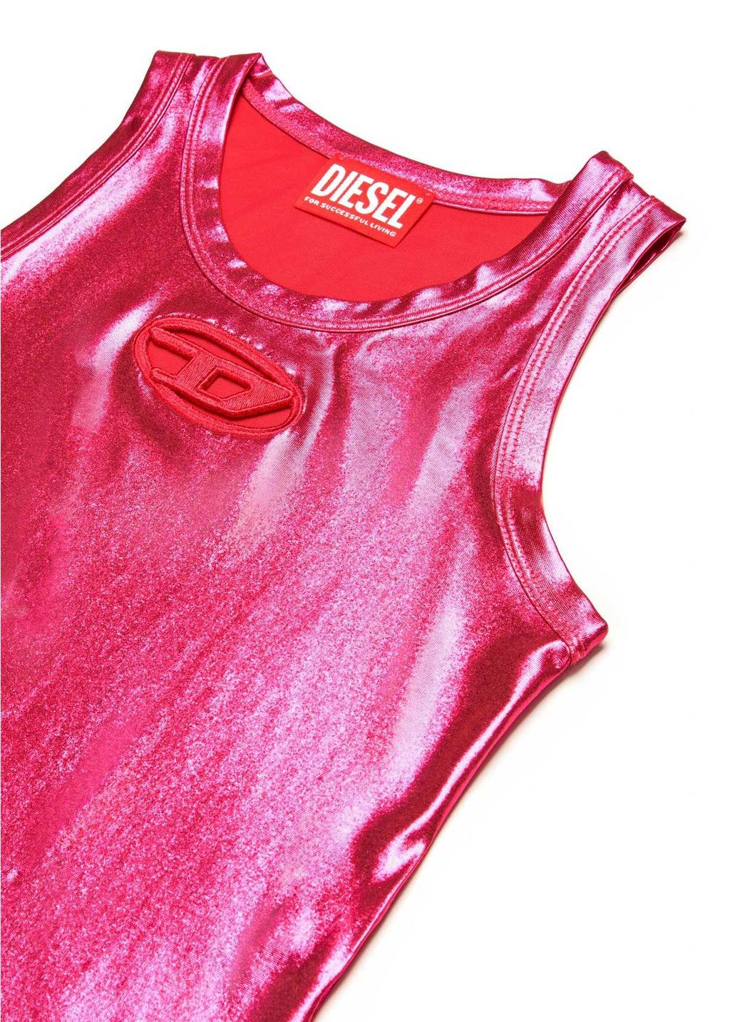 Diesel Kids Top Fucsia Metallizzato con Oval D per Bambine