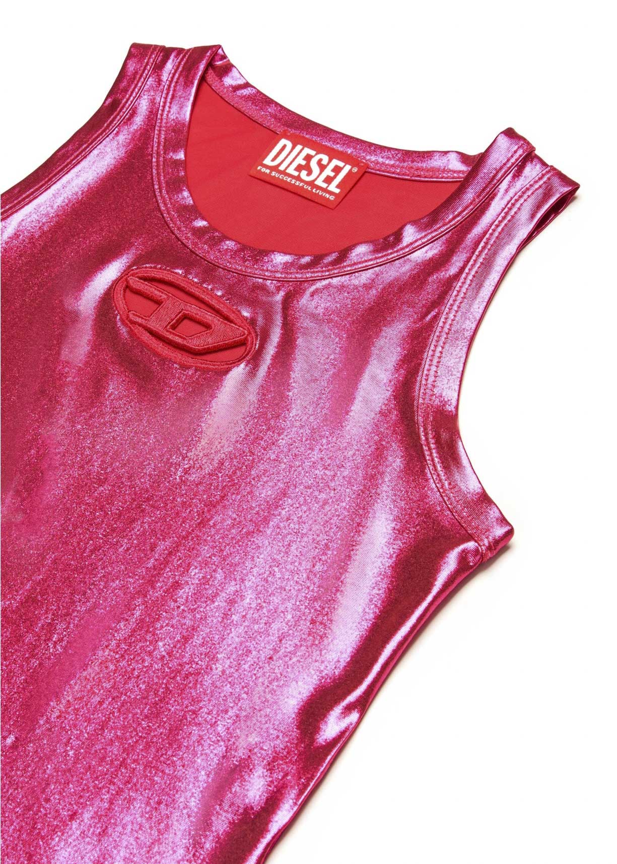 Diesel Kids Top Fucsia Metallizzato con Oval D per Bambine