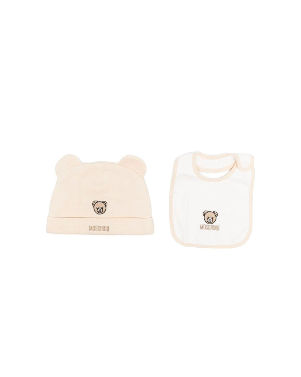Moschino Kids Capello Beige con Bavetta per Neonati