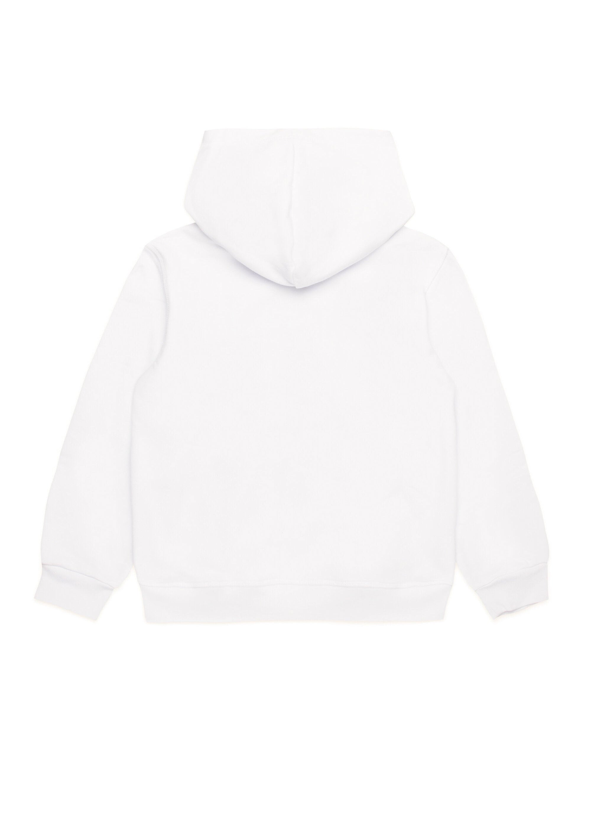 Dsquared2 Kids Felpa Bianca con Cappuccio con Stampa Logo per Bambini