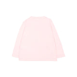 Moschino Kids Maglia Rosa a Maniche Lunghe con Stampa Teddy Bear e Logo per Neonate