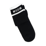 Msgm Kids Calzini Neri con Dettagli Logo a Contrasto per Bambine