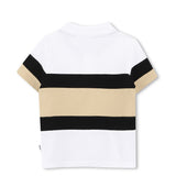 Boss Kids Polo Bianco/Beige/Nero per Neonati