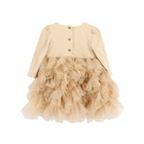 Angel's Face Abito Sabbia con Tulle per Neonate (retro)
