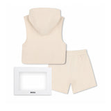Boss Kids Completo Beige con Logo per Neonati