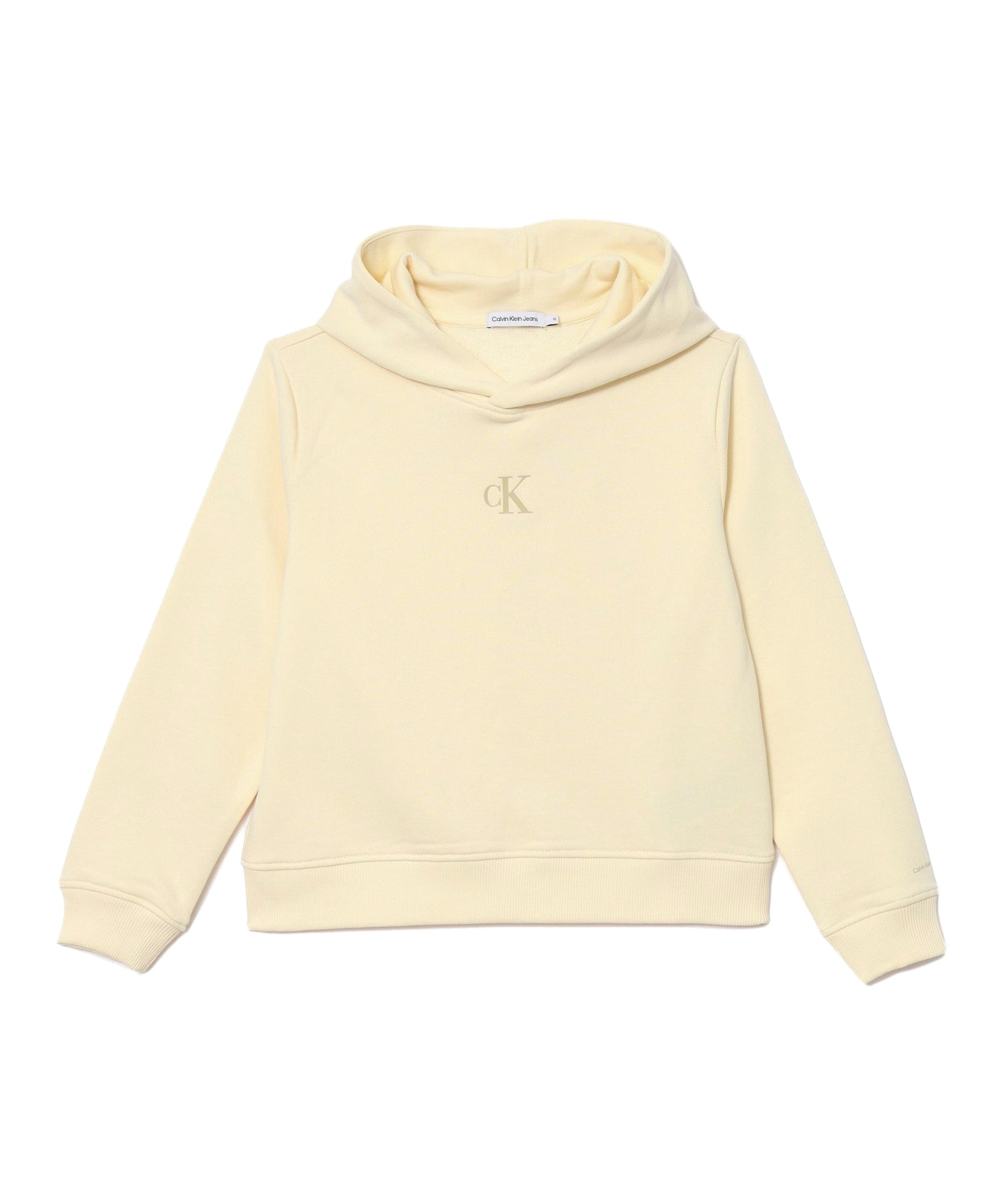 Calvin Klein Kids Felpa Panna con Cappuccio per Bambine