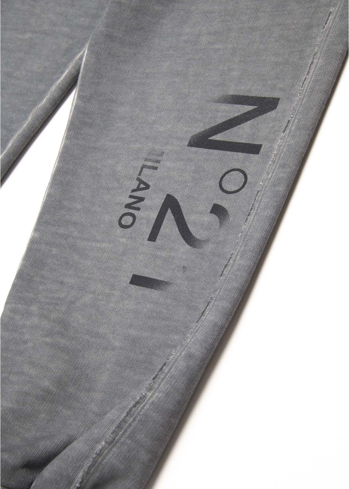 N°21 Kids Pantaloni Jogger Grigi con Logo Dissolving per Bambini