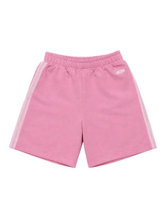 Gcds Kids Short Rosa con Bande Laterali Logate per Bambine