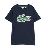 Lacoste Kids T-Shirt Blu con Logo per Bambini