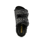 Colors of California Sandalo Doppia Fascia Nero con Strass per Bambine
