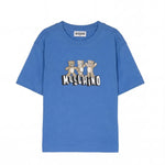 Moschino Kids T-shirt Blu con Logo Teddy Bear per Bambini