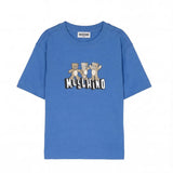 Moschino Kids T-shirt Blu con Logo Teddy Bear per Bambini
