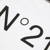 N°21 T-shirt Bianca Maniche Lunghe con Stampa (dettaglio)