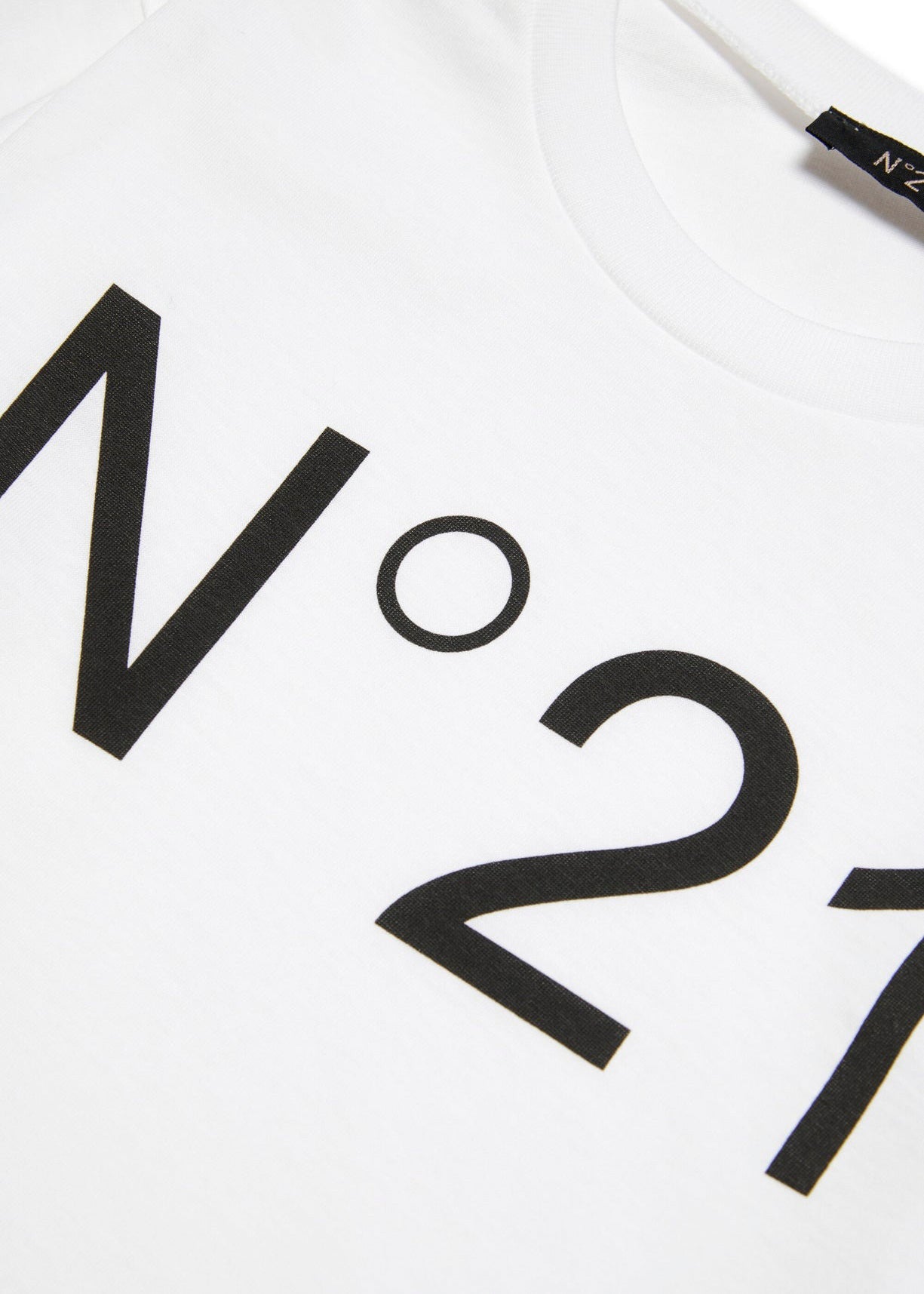 N°21 T-shirt Bianca Maniche Lunghe con Stampa (dettaglio)